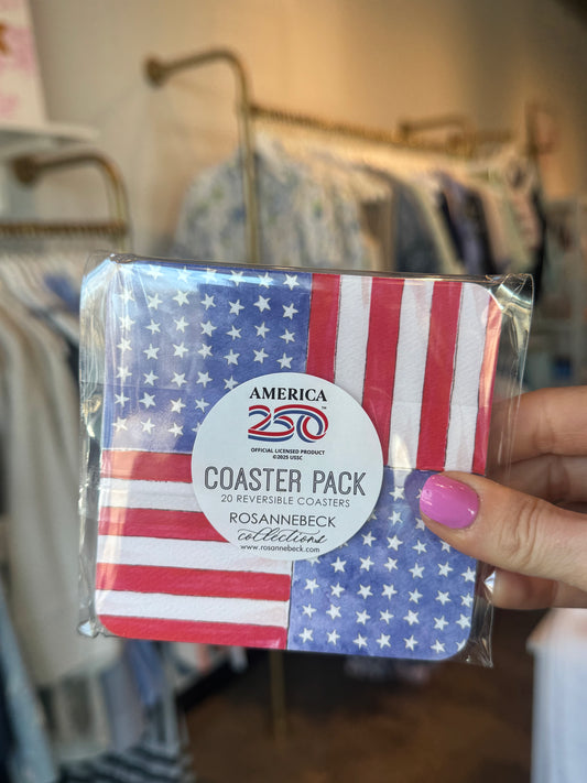 America 250 Logo Paper Coasters