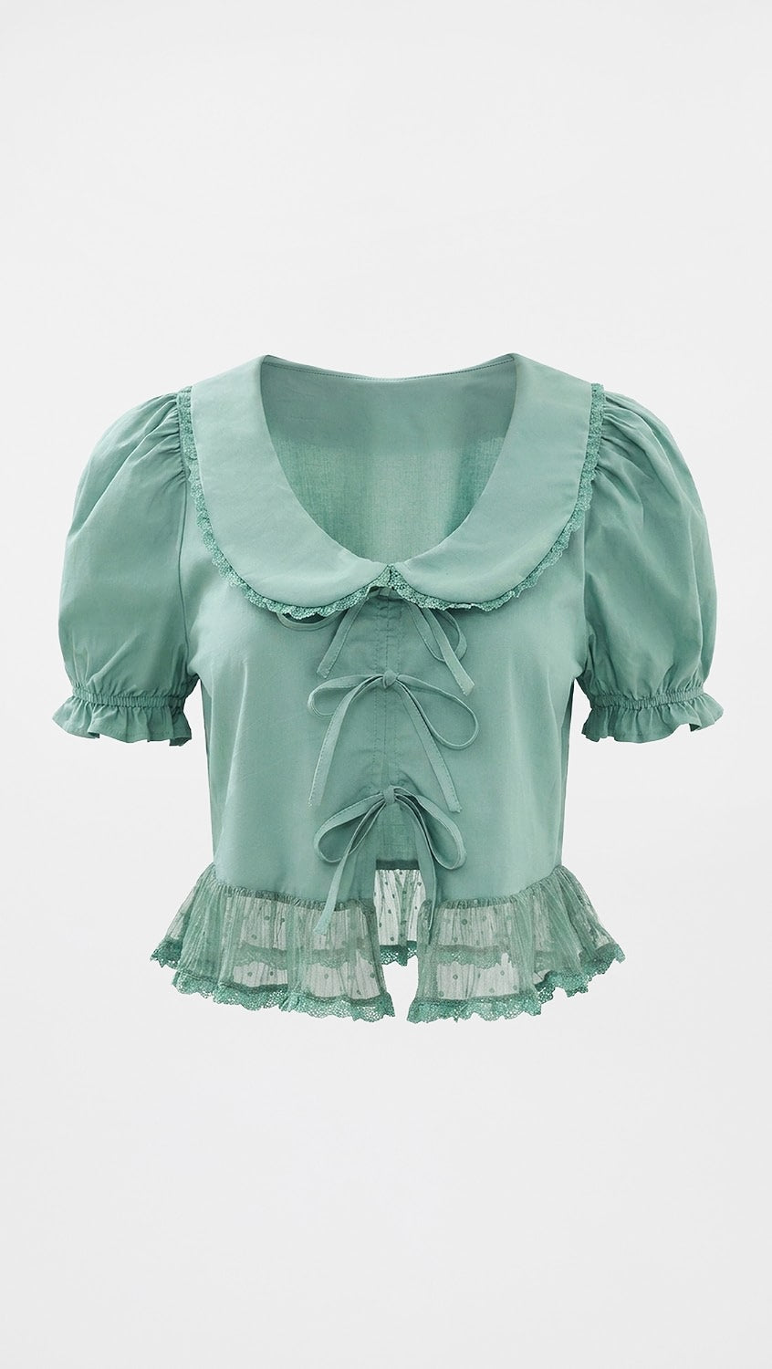 Collette Top Babydoll Top in Eucalyptus