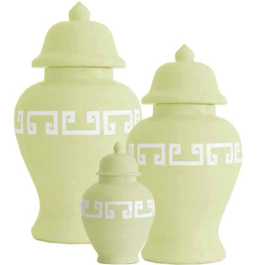 Spring Green Greek Ginger Jar Medium