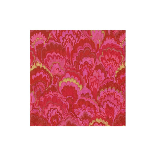 Marbled Ceramica Fuchsia Cocktail Napkins