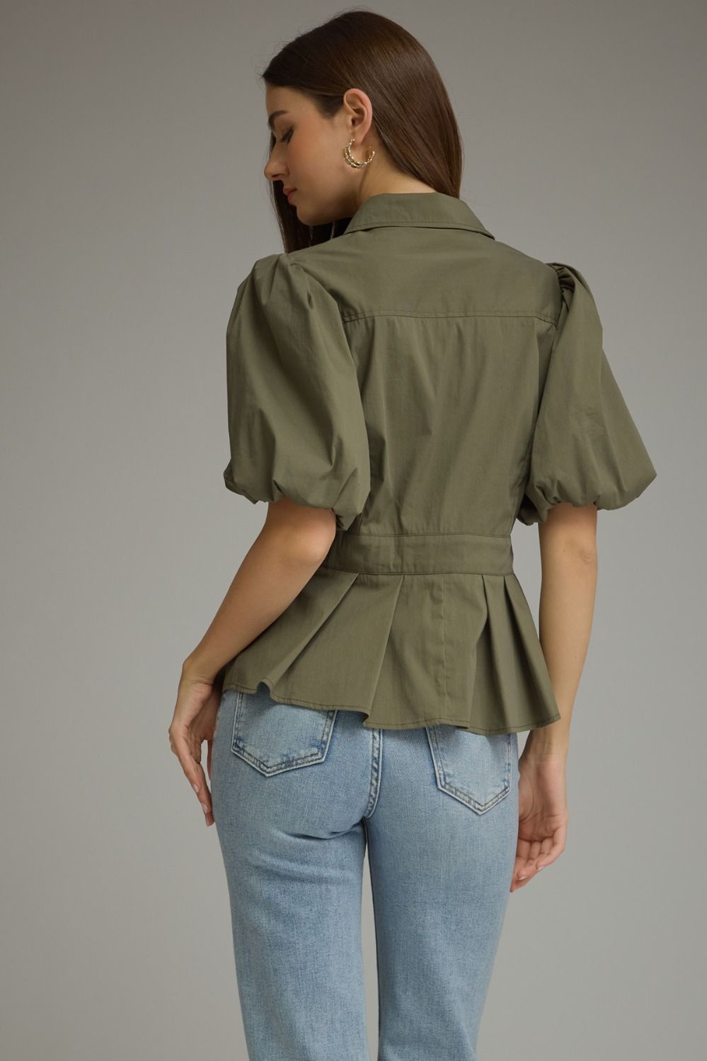 Tie Waist Peplum Top