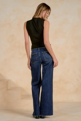 Mock Neck Mesh Top