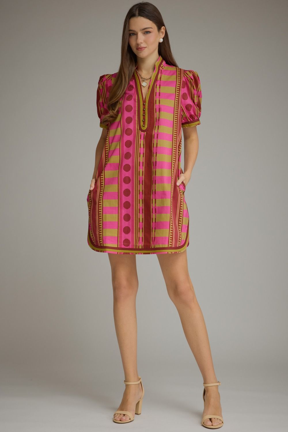 Printed Puff Sleeve Dress