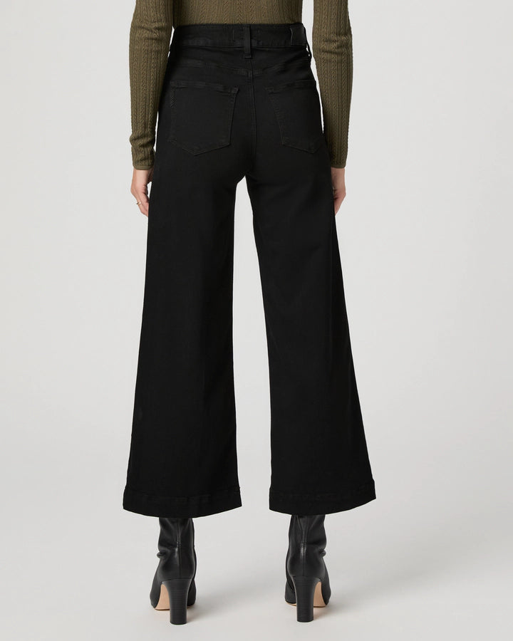 PAIGE Anessa Cropped Wide Leg in Black Shadow