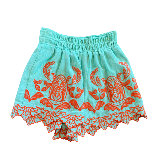 Bright Embroidered Shorts-S