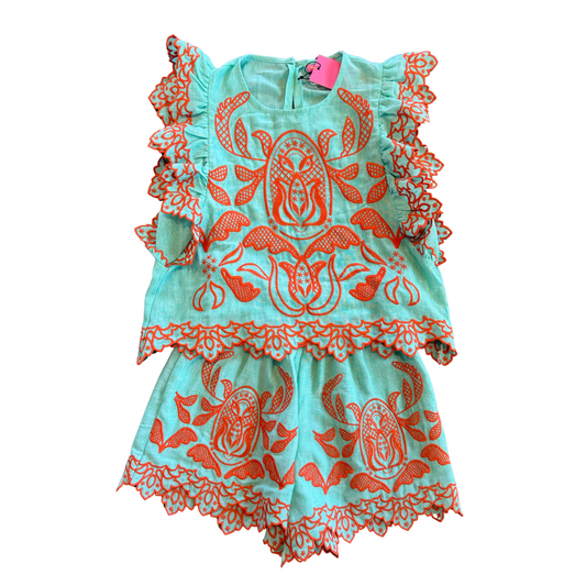 Bright Embroidered Shorts-S