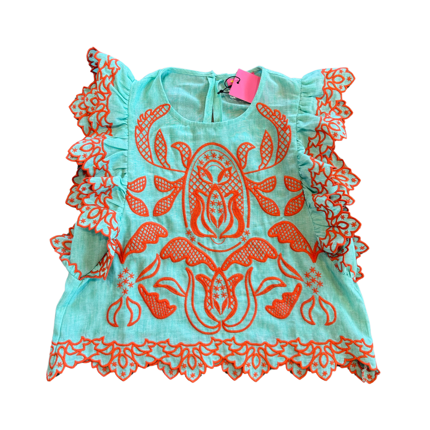 Bright Embroidered Top-M