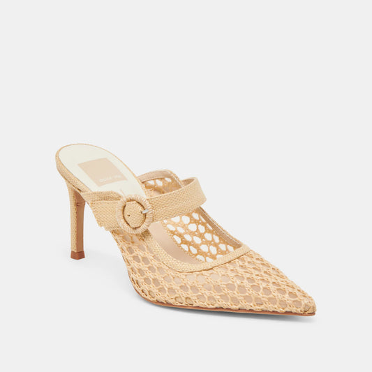 Dolce Vita Kee Kee Natural Woven Raffia Heels