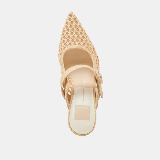 Dolce Vita Kee Kee Natural Woven Raffia Heels