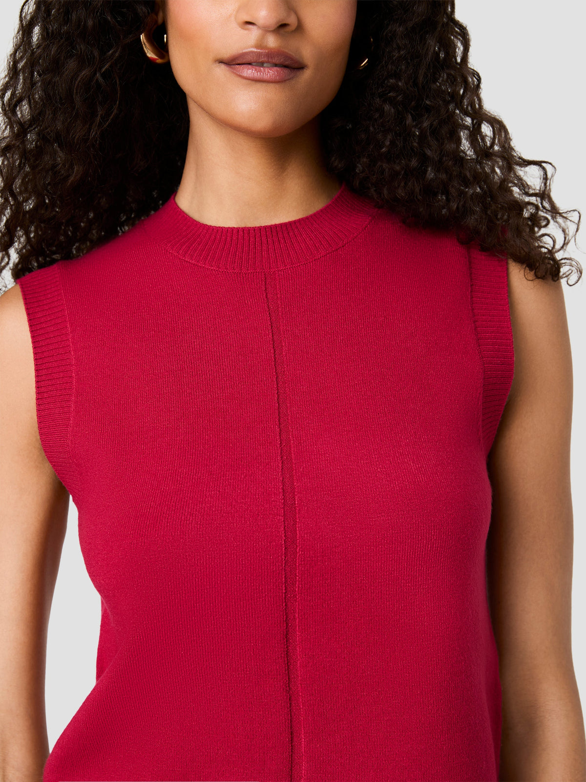 Babysoft Crewneck Sleeveless Knit in Rose