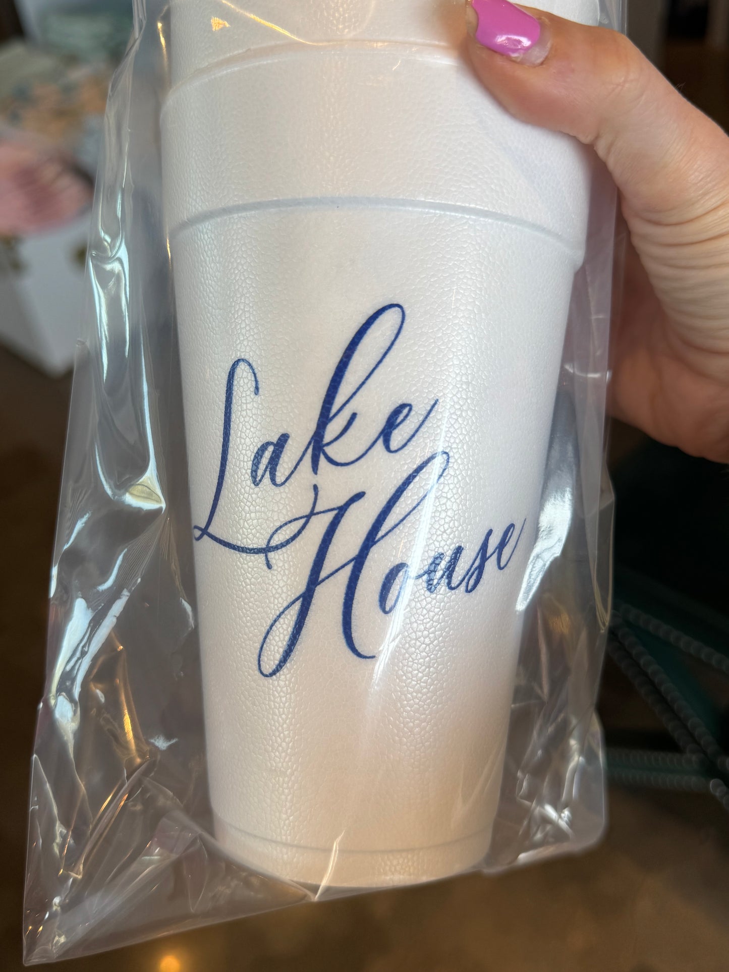 Lake House Foam Cups