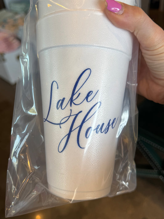 Lake House Foam Cups