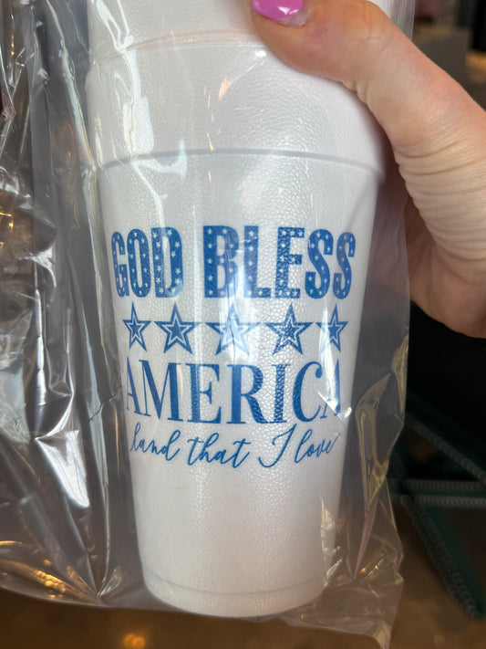 God Bless America Foam Cups