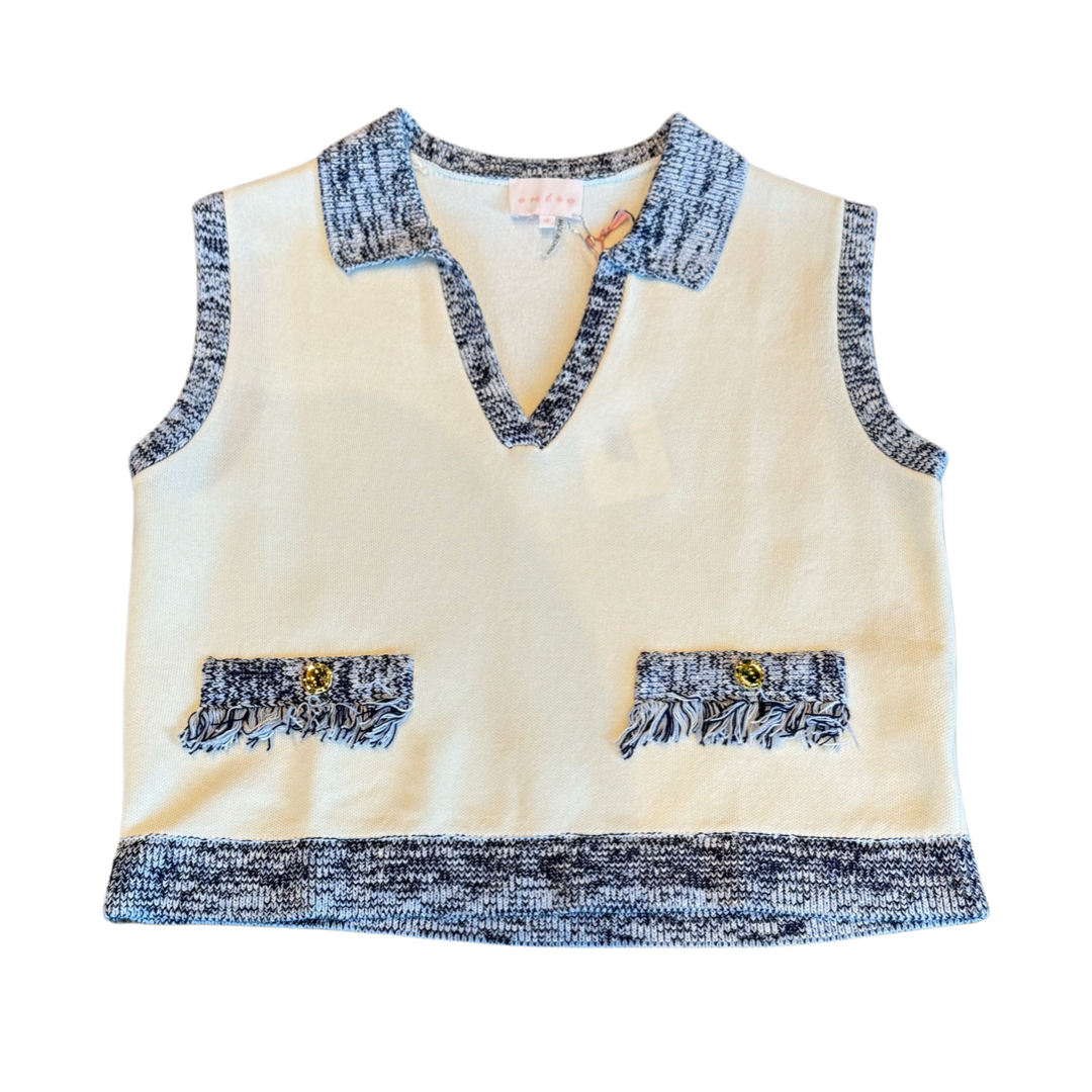 Sleeveless Collared Vest