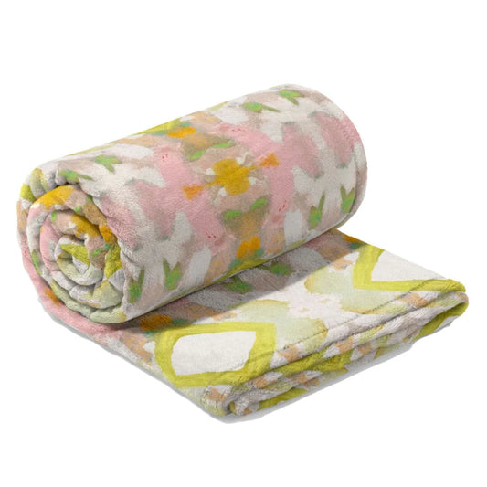 Laura Park White Lotus Fleece Blanket