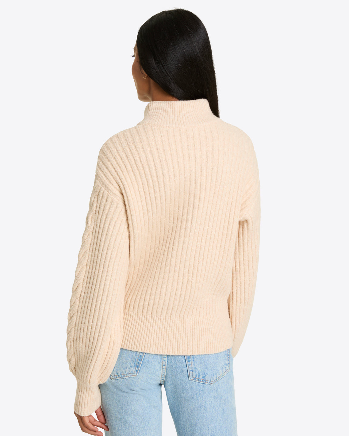 Quarter Zip Cable Knit Sweater