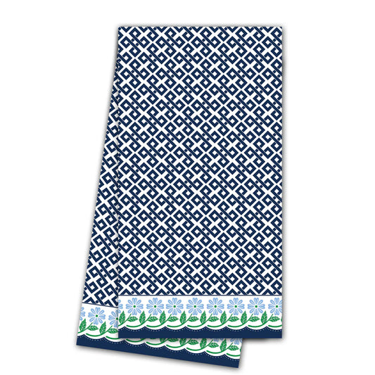 Floral Border Tea Towel