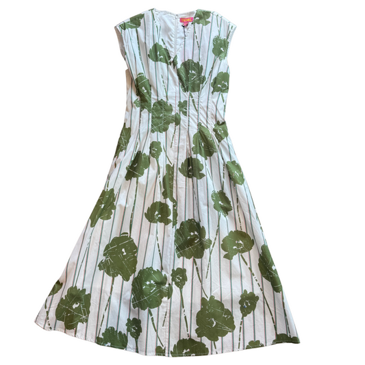 Botanical Pintuck Midi Dress