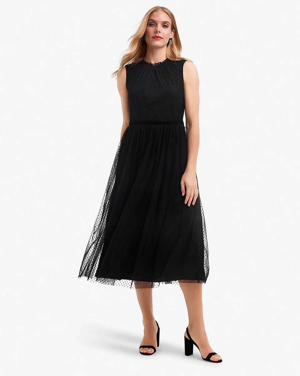 Sleeveless Tulle Midi Dress