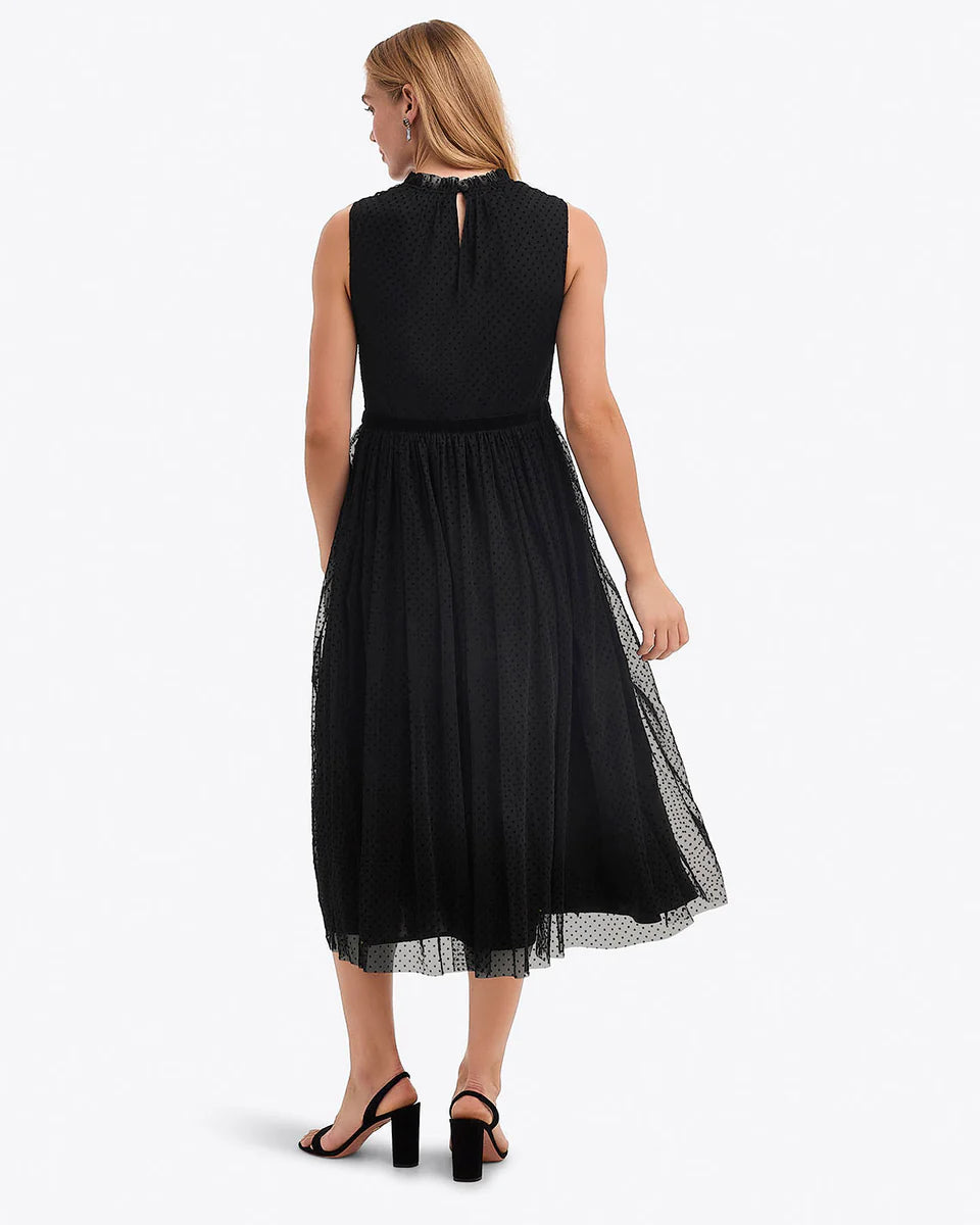 Sleeveless Tulle Midi Dress