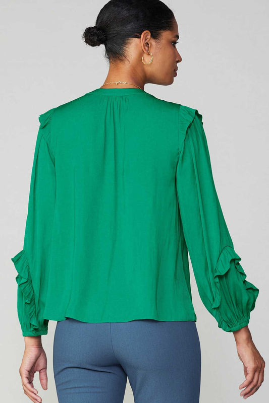 Long Sleeve Split Neck Top