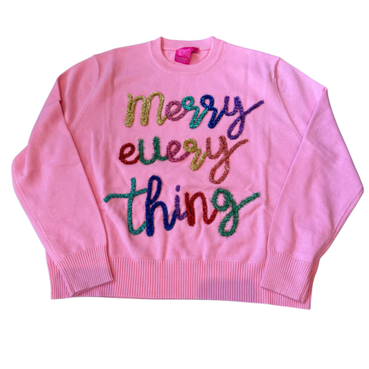 QOS Pink Merry Everything Sweater