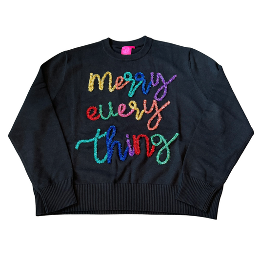 QOS Black Merry Everything Sweater