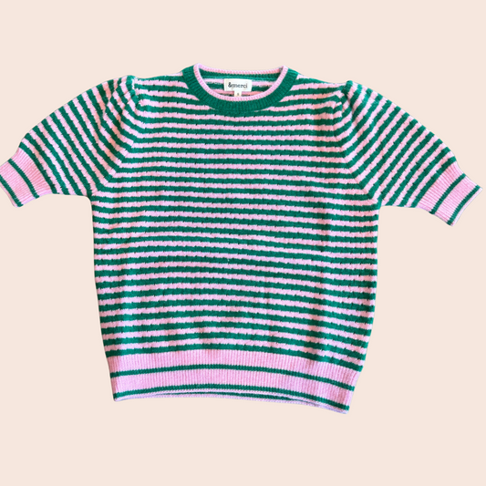 Stripe Short Sleeve Sweater