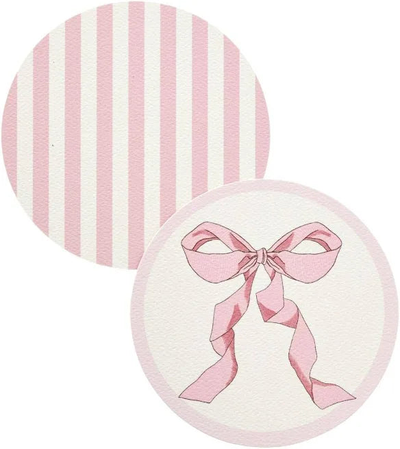 Caitlin Wilson Blush Bow Paper Coasters