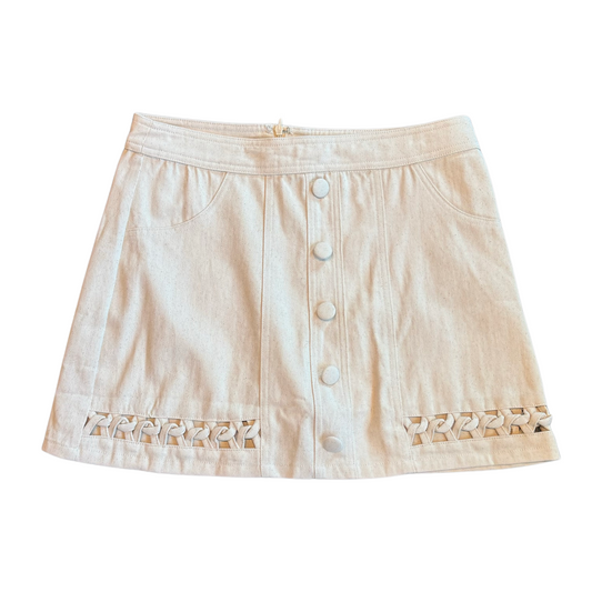 Button Front Mini Skirt