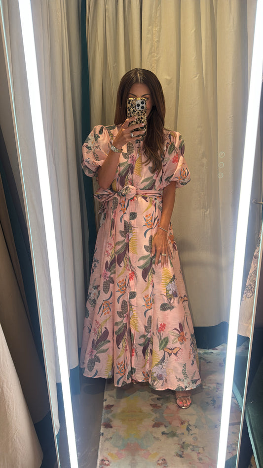 Floral Puff Sleeve Maxi Dress