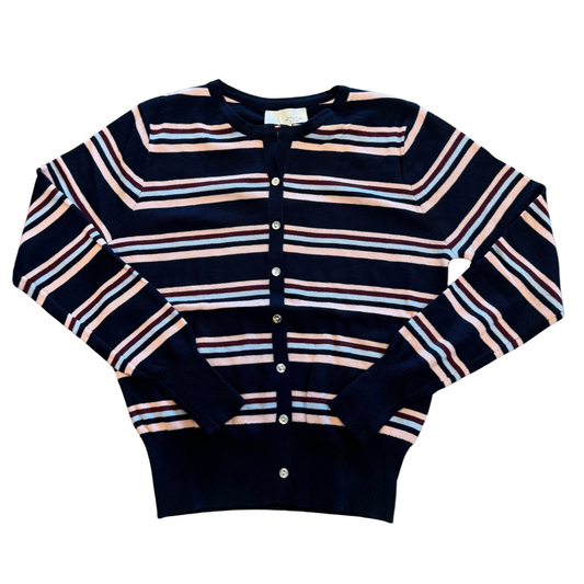 Preppy Striped Cardigan