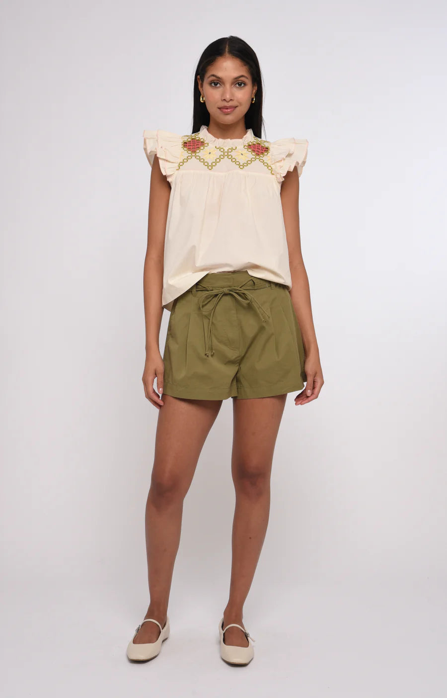 Love the label green belted shorts Sammie 