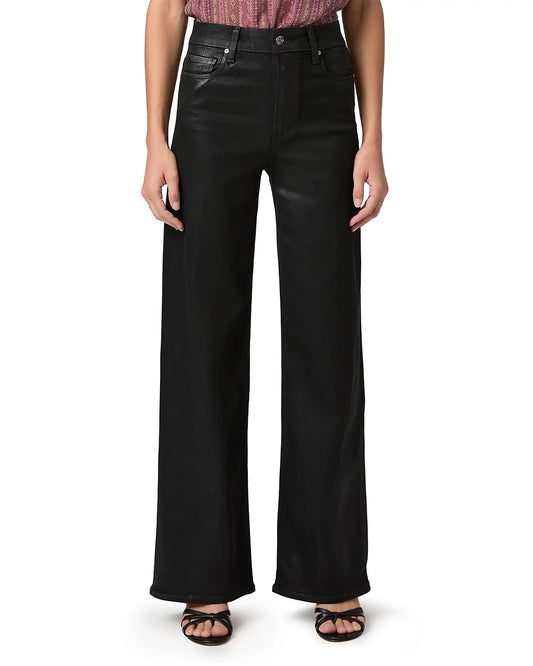 Paige Anessa jeans black waxed coated jeans 