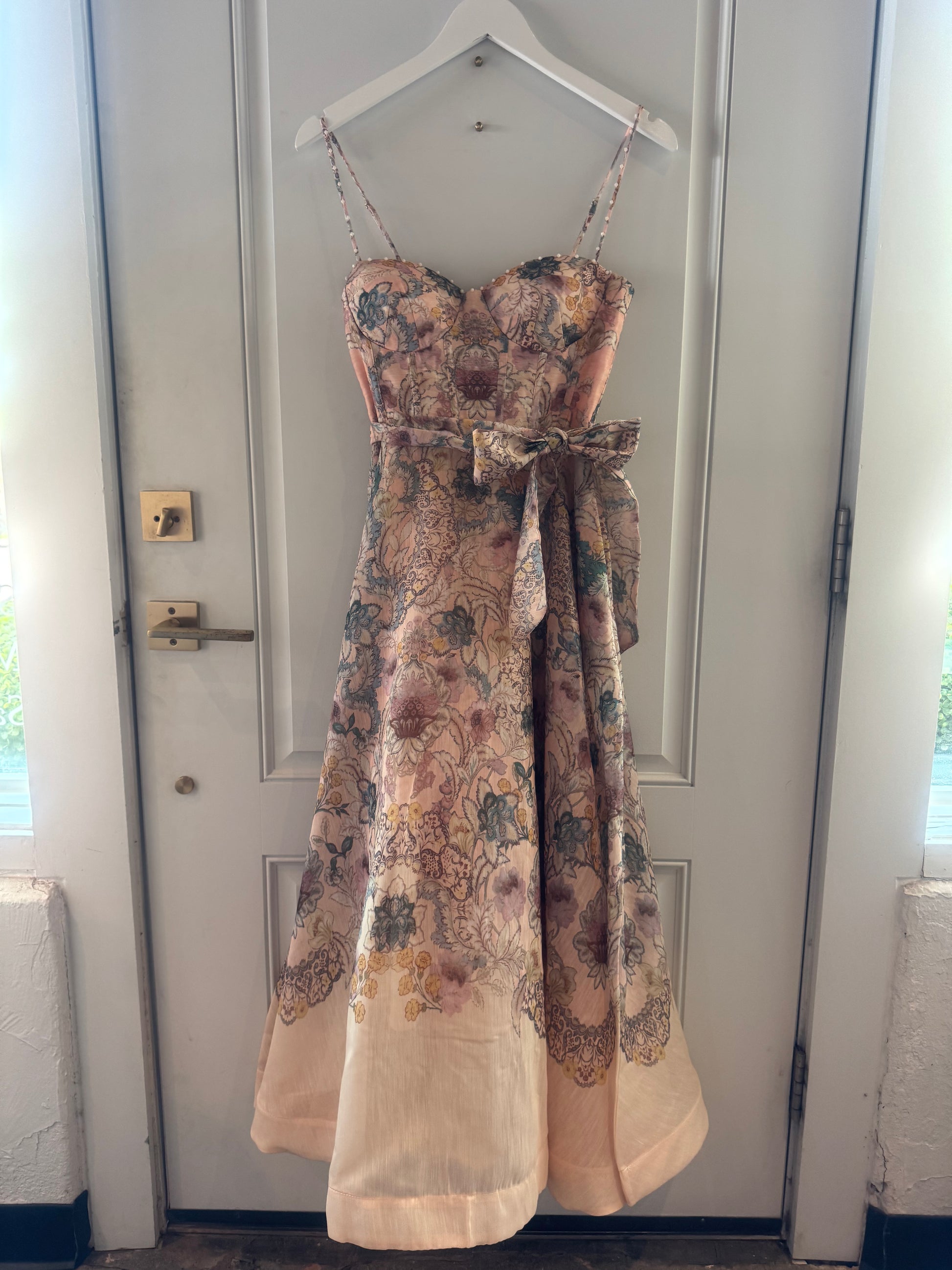 Zimmerman dupe pink brown cream organza dress Beulah dresses 