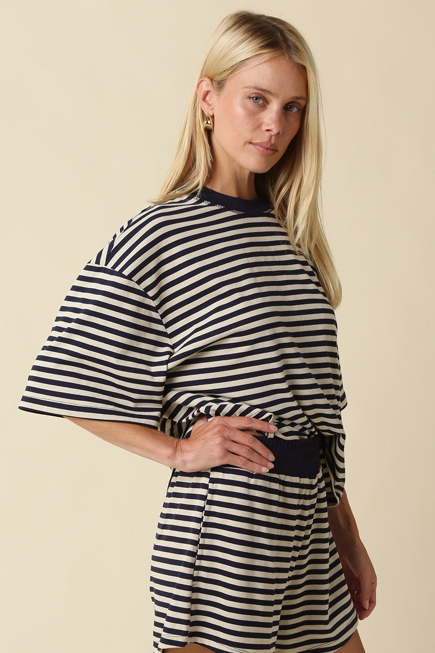 Striped shorts and top lounge set 