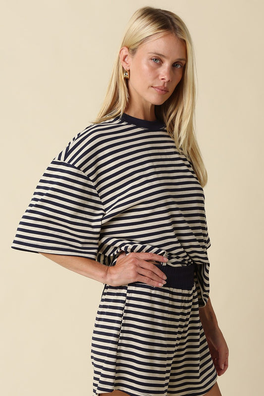 Striped shorts and top lounge set 