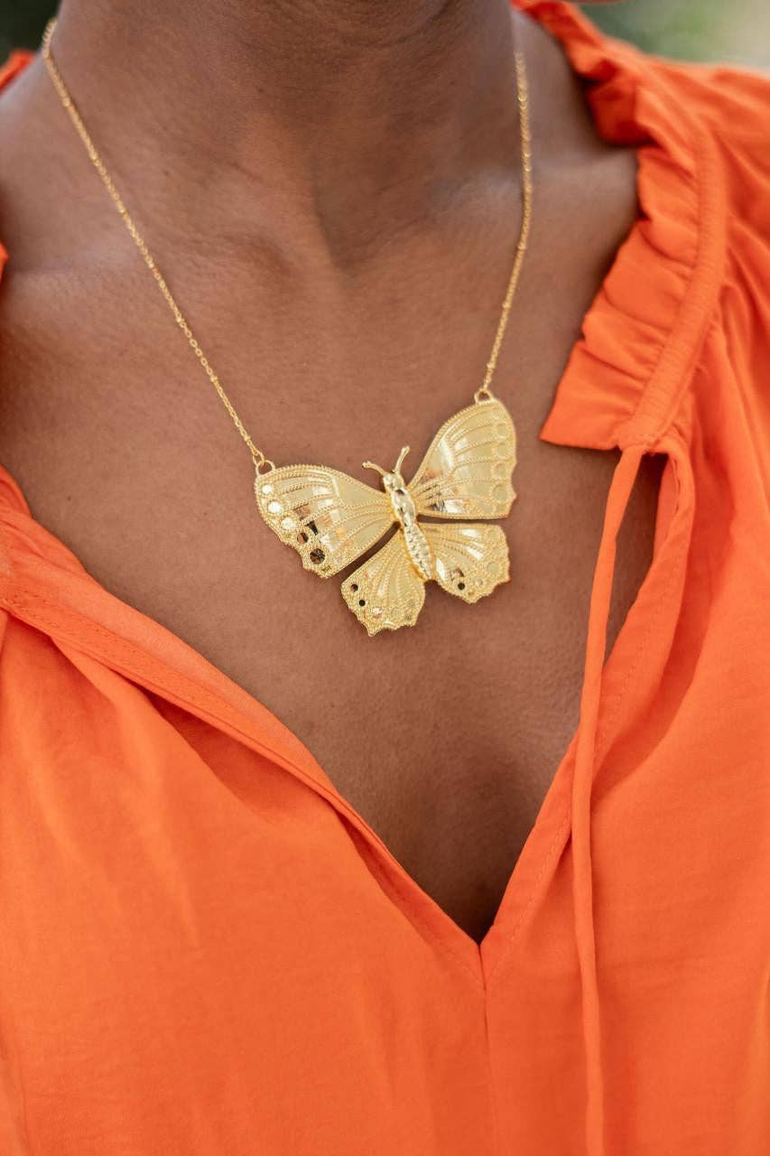 Butterfly Necklace 18k Gold Plated