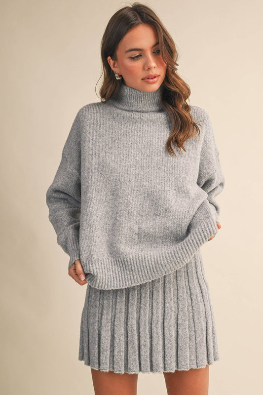 Turtleneck Sweater & Skirt Set