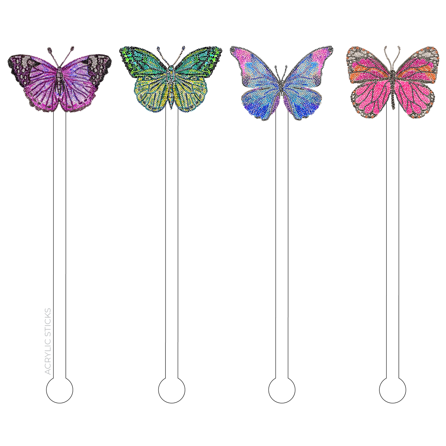 Butterflies Acrylic Stir Sticks