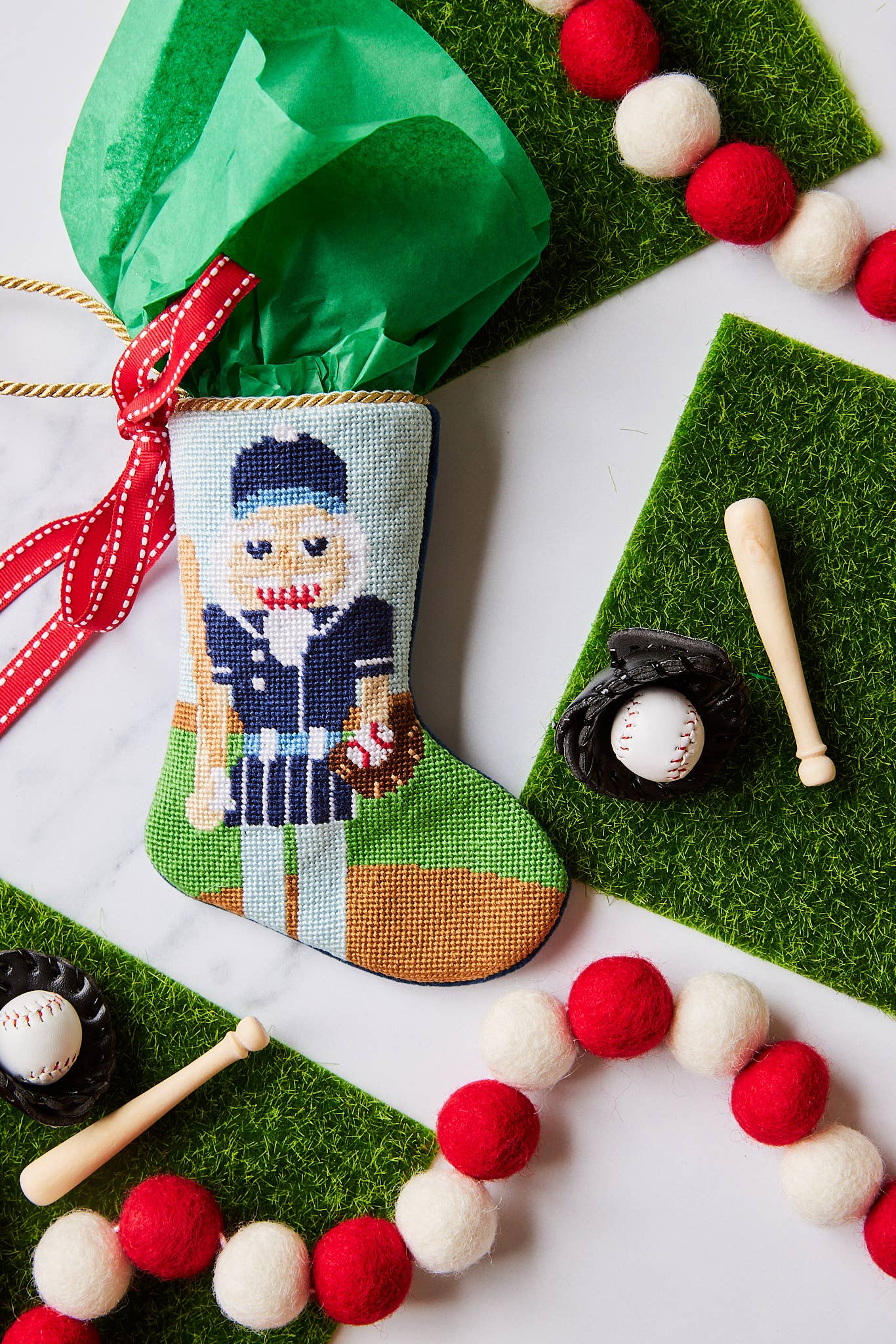 Festive Fastball Nutcracker Bauble Stockings