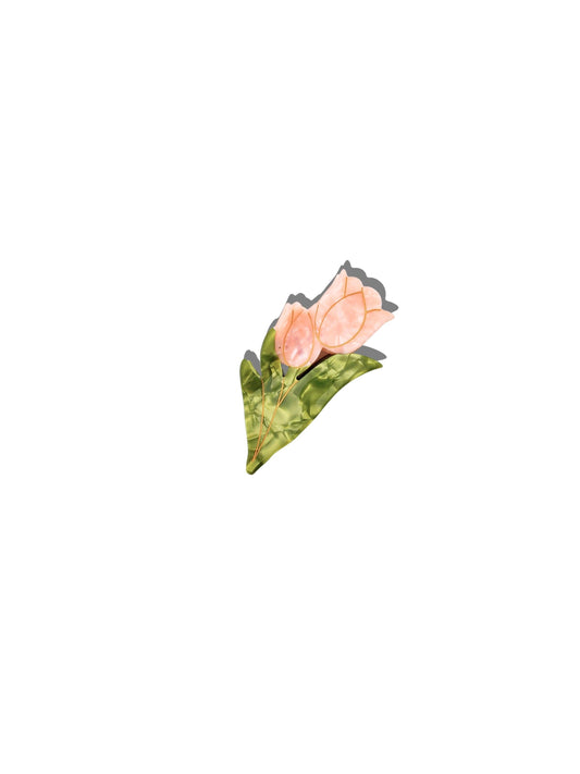 Hand-painted Vintage Tulips Claw Hair Clip | Eco-Friendly