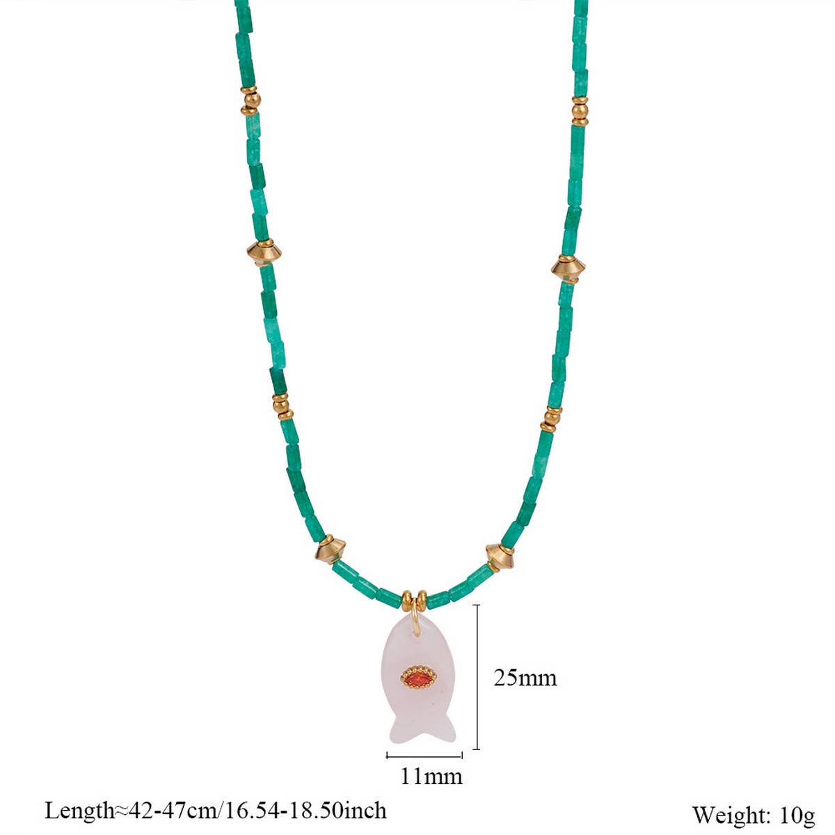 Fish Necklace with Gem