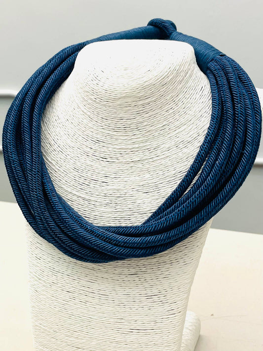 Slub 8-Strand Necklace Navy