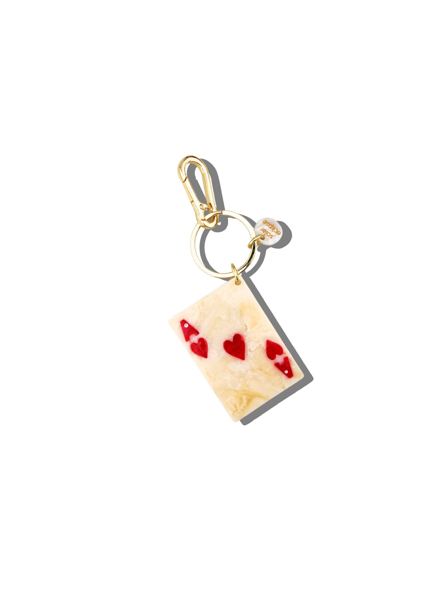 Hand-painted Mini Ace of Hearts Bag Charm + Keychain