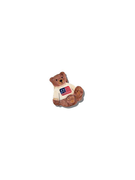Hand-painted Mini Americana Teddy Bear Claw Hair Clip