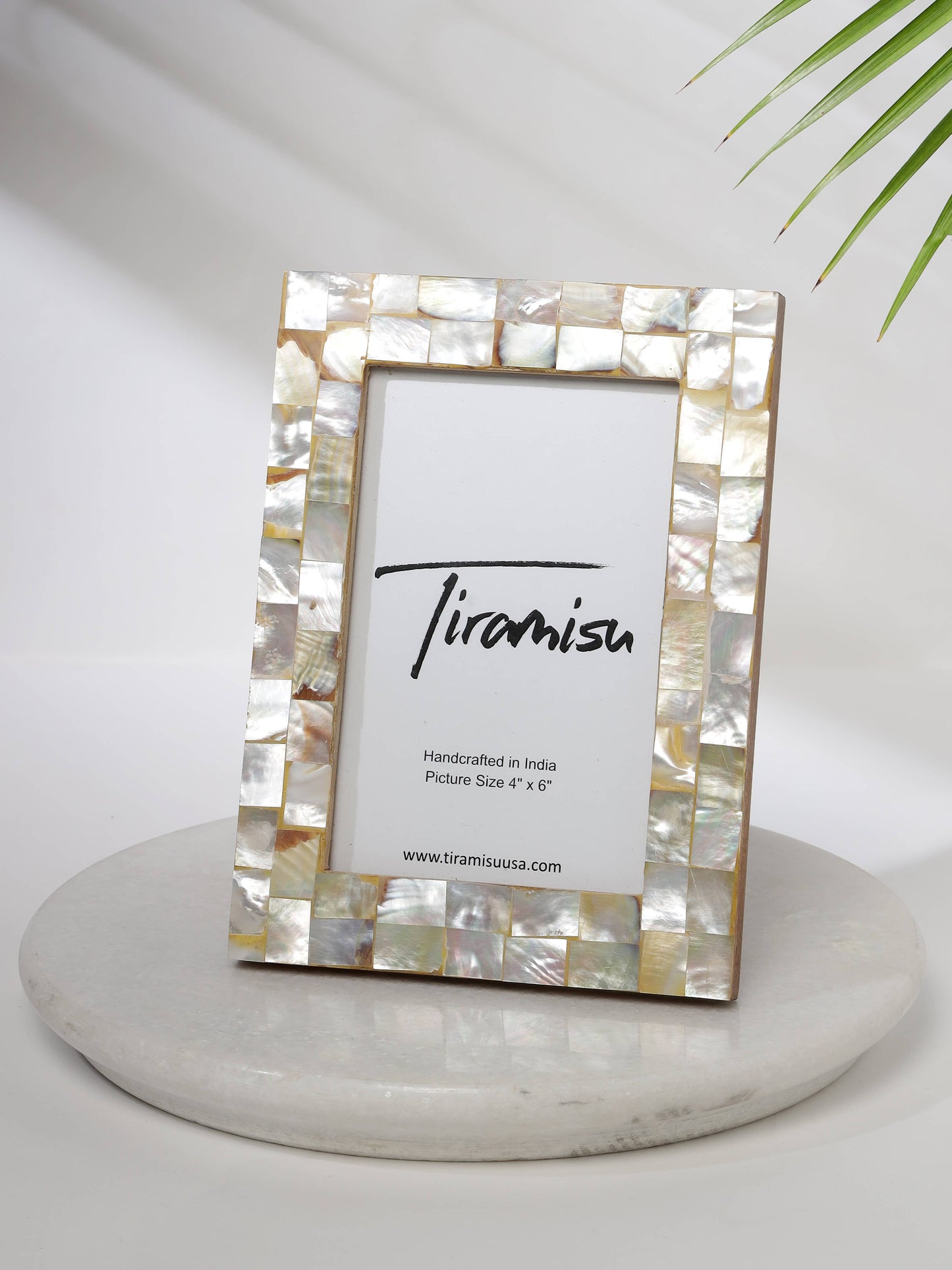 Mother-of-Pearl Picture Frame- Herringbone Pattern