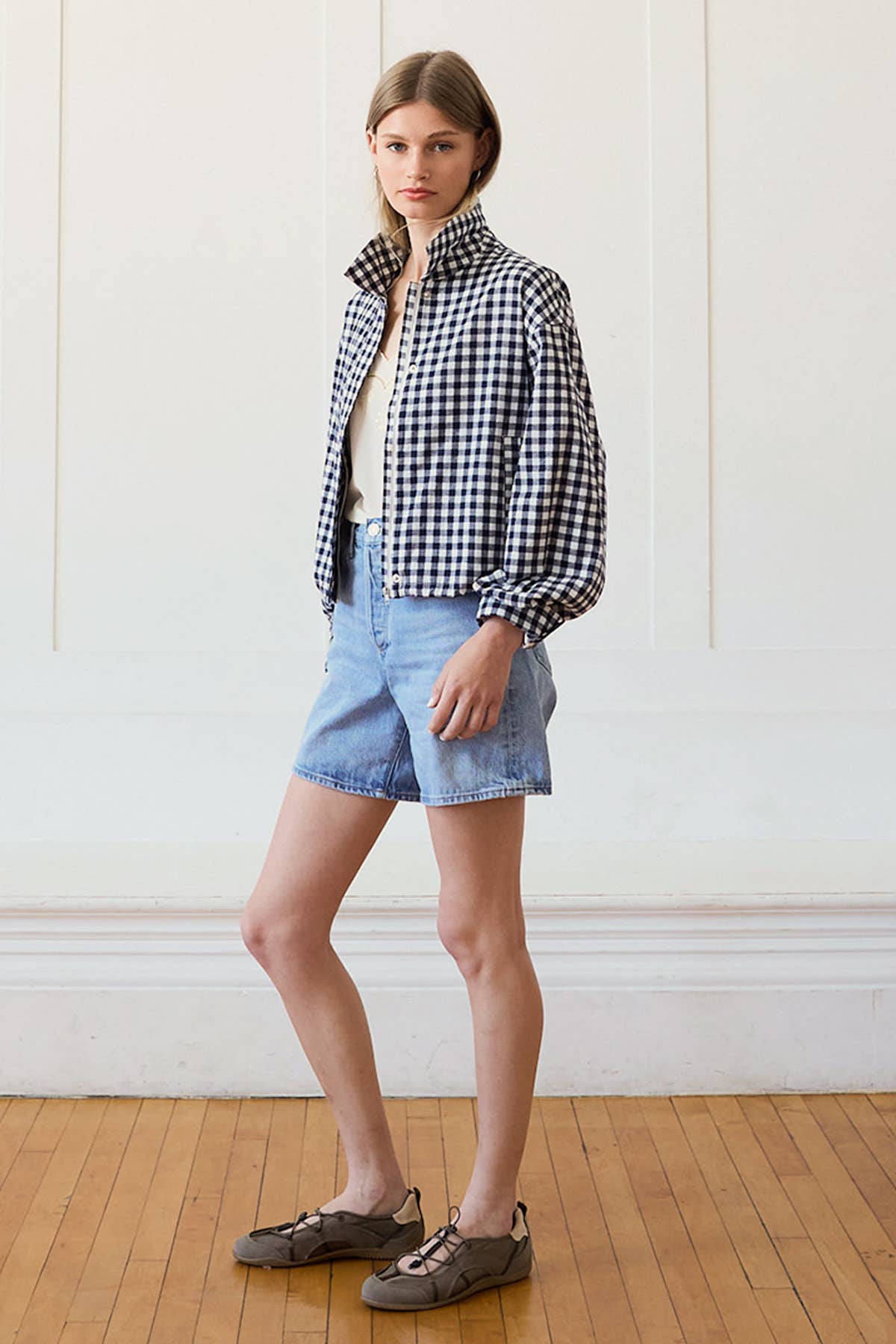 Gingham Zip Jacket