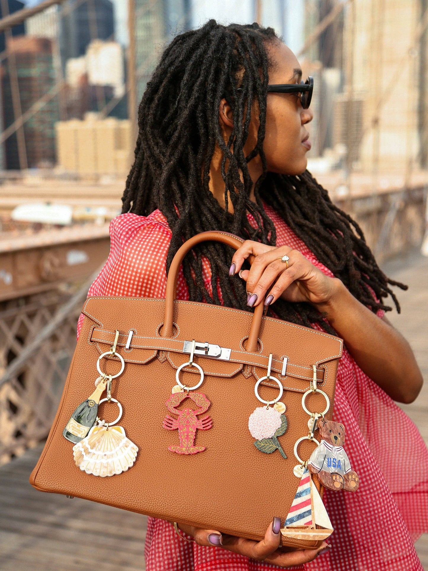 Hand-painted Lobster Bag Charm + Keychain | Eco-Friendly