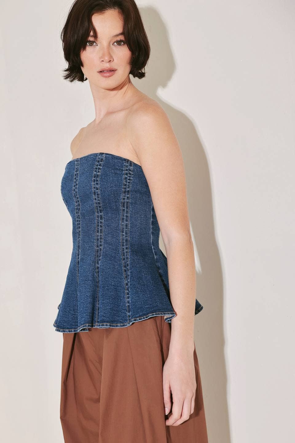 Strapless Denim Top